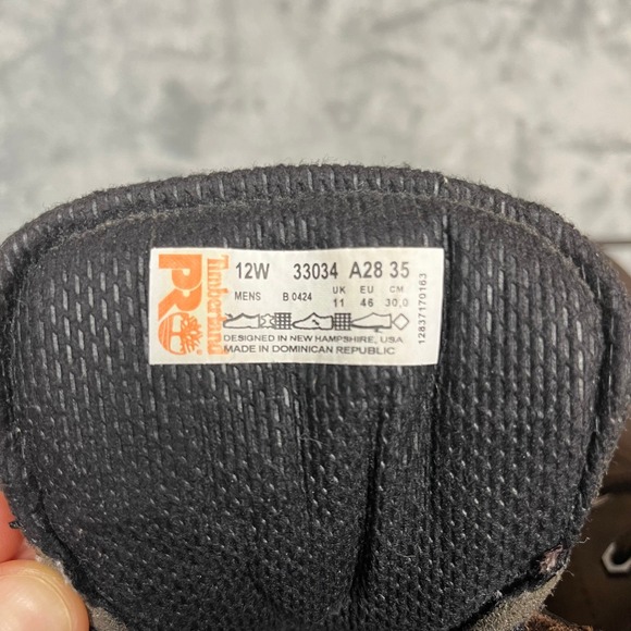 Timberland PRO 12W Work Boots Leather Electrical Safety Steel Toe Direct Attach - Picture 2 of 13